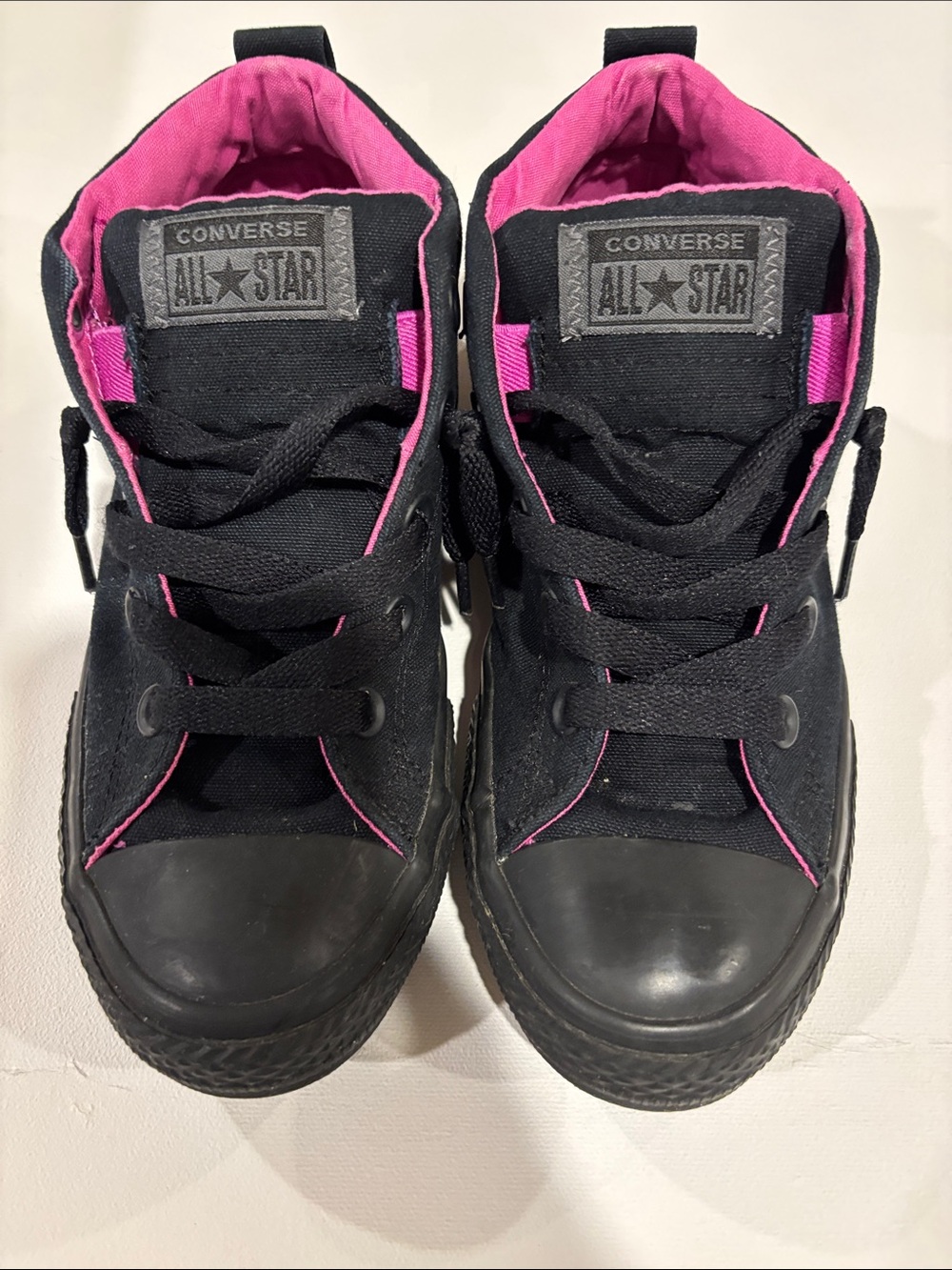 Converse Kids Black & Pink High-Top Sneakers